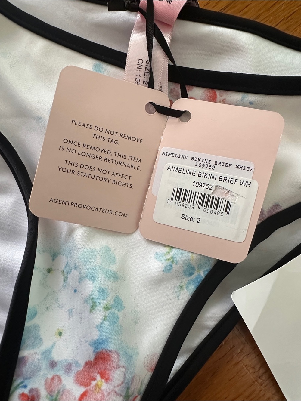 Agent provocateur Aimelyne Bikini bottom size 2, floral. BNWT - Picture 7 of 9